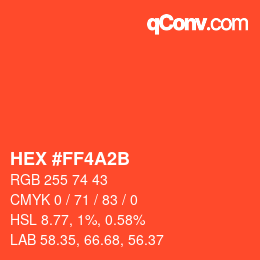 Color code: HEX #FF4A2B | qconv.com