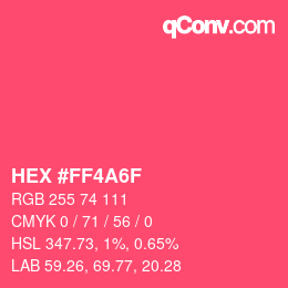 Color code: HEX #FF4A6F | qconv.com