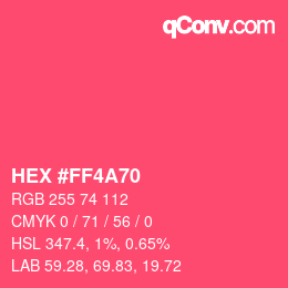 Color code: HEX #FF4A70 | qconv.com