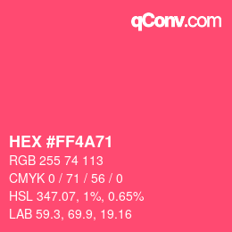 Color code: HEX #FF4A71 | qconv.com