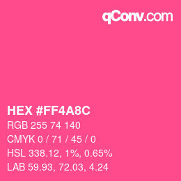 Código de color: HEX #FF4A8C | qconv.com