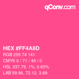 カラーコード: HEX #FF4A8D | qconv.com