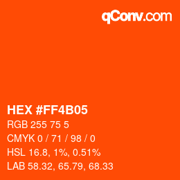 Color code: HEX #FF4B05 | qconv.com