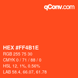 Color code: HEX #FF4B1E | qconv.com