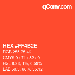 Color code: HEX #FF4B2E | qconv.com