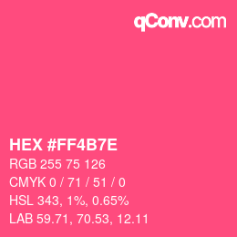 Color code: HEX #FF4B7E | qconv.com