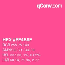 Color code: HEX #FF4B8F | qconv.com