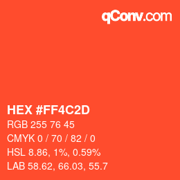 Color code: HEX #FF4C2D | qconv.com