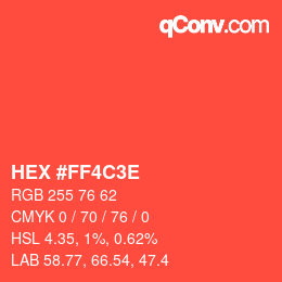 Color code: HEX #FF4C3E | qconv.com