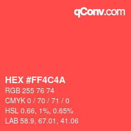 Color code: HEX #FF4C4A | qconv.com