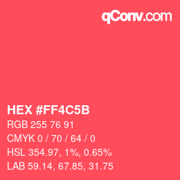 Color code: HEX #FF4C5B | qconv.com