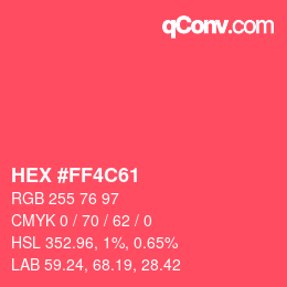 Color code: HEX #FF4C61 | qconv.com