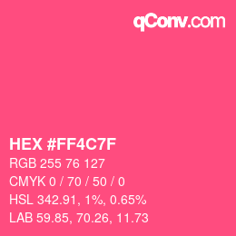 Color code: HEX #FF4C7F | qconv.com