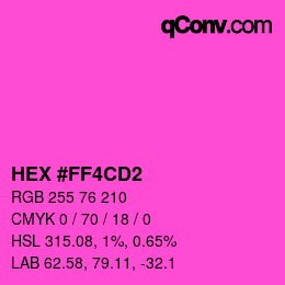 カラーコード: HEX #FF4CD2 | qconv.com