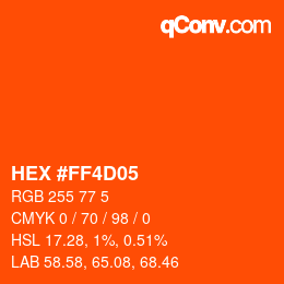 Color code: HEX #FF4D05 | qconv.com
