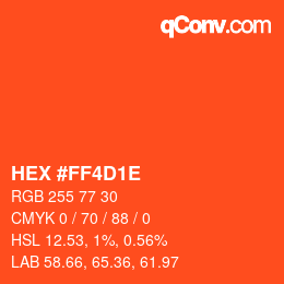 Color code: HEX #FF4D1E | qconv.com