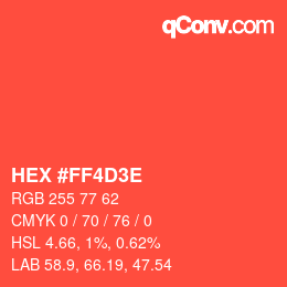 Código de color: HEX #FF4D3E | qconv.com