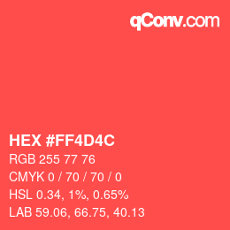 Color code: HEX #FF4D4C | qconv.com