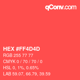カラーコード: HEX #FF4D4D | qconv.com