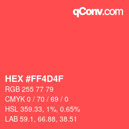颜色代码: HEX #FF4D4F | qconv.com