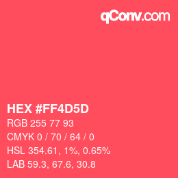 カラーコード: HEX #FF4D5D | qconv.com