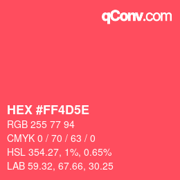 Code couleur: HEX #FF4D5E | qconv.com