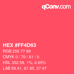 Color code: HEX #FF4D63 | qconv.com