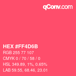 Color code: HEX #FF4D6B | qconv.com