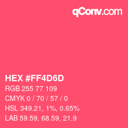 颜色代码: HEX #FF4D6D | qconv.com