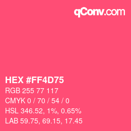 Color code: HEX #FF4D75 | qconv.com