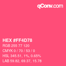 Color code: HEX #FF4D78 | qconv.com