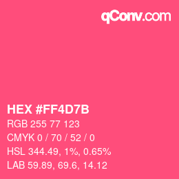 Color code: HEX #FF4D7B | qconv.com