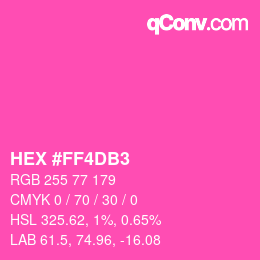 颜色代码: HEX #FF4DB3 | qconv.com