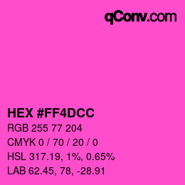 颜色代码: HEX #FF4DCC | qconv.com
