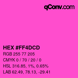 颜色代码: HEX #FF4DCD | qconv.com
