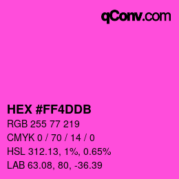カラーコード: HEX #FF4DDB | qconv.com