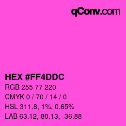 Color code: HEX #FF4DDC | qconv.com
