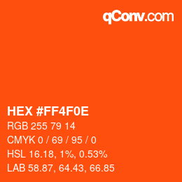 Color code: HEX #FF4F0E | qconv.com