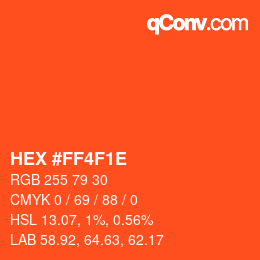 Color code: HEX #FF4F1E | qconv.com