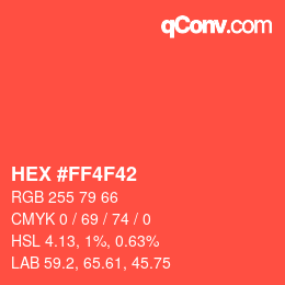 Color code: HEX #FF4F42 | qconv.com
