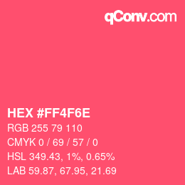 Color code: HEX #FF4F6E | qconv.com