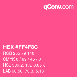 Color code: HEX #FF4F8C | qconv.com