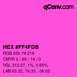颜色代码: HEX #FF4FDB | qconv.com