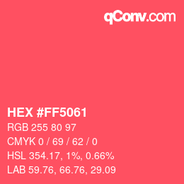 Color code: HEX #FF5061 | qconv.com