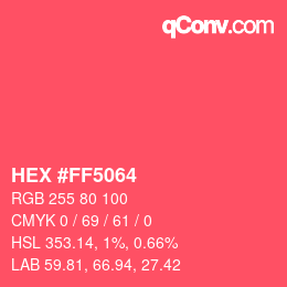 Color code: HEX #FF5064 | qconv.com