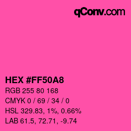 Color code: HEX #FF50A8 | qconv.com