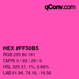 Color code: HEX #FF50B5 | qconv.com