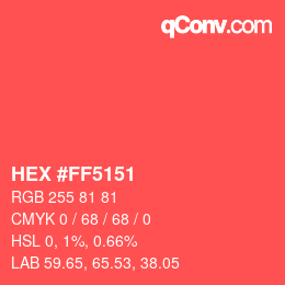 Color code: HEX #FF5151 | qconv.com