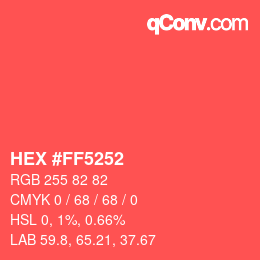 Color code: HEX #FF5252 | qconv.com