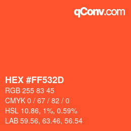 Color code: HEX #FF532D | qconv.com